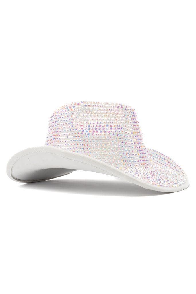 Cowboyhoed Wit Roze Strass Steentjes Witte Cowgirl Western H, Kleding | Dames, Carnavalskleding en Feestkleding, Nieuw, Ophalen of Verzenden