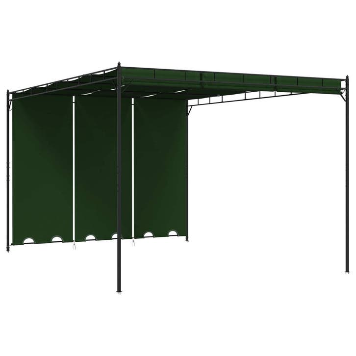 vidaXL Prieel 4 x 3 x 2,3 m Groen Polyester en Staal, Tuin en Terras, Partytenten, Nieuw, Verzenden