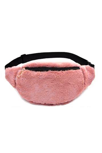 KIMU® Heuptasje Roze Nepbont Zachte Heuptas Teddy Fanny Pack, Ophalen of Verzenden, Nieuw, Roze