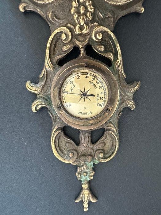 Barometer weerstation - Metaal / Glas - Italiaanse, Antiek en Kunst, Curiosa en Brocante