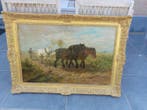 Henry Schouten (1857-1927) - Paarden met ploeg, Antiek en Kunst