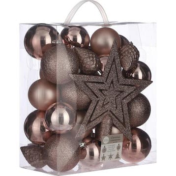 Kerstballen - kerstballenset met piek - 40 Stuks - Ø8 cm -, Diversen, Kerst, Verzenden, Nieuw