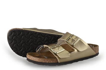 Birkenstock Sandalen in maat 39 Goud, Overige kleuren, Verzenden, Sandalen of Muiltjes, Gedragen
