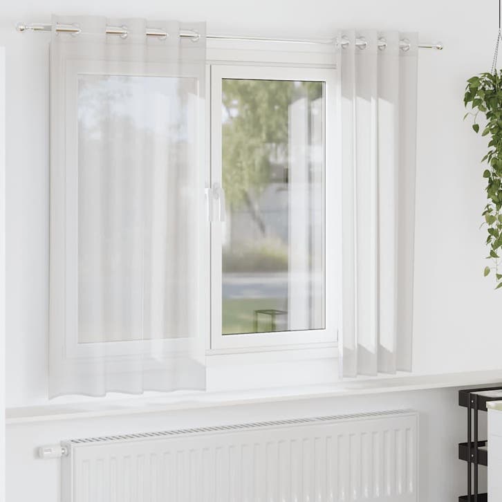 vidaXL Gordijnen voile met doorvoertules 2 st wit, Huis en Inrichting, Stoffering | Gordijnen en Lamellen, Nieuw, Verzenden
