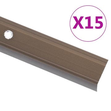 vidaXL Trapneuzen L-vormig 15 st 90 cm aluminium bruin, Verzenden, Nieuw
