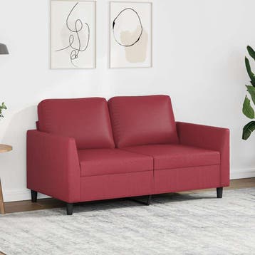 vidaXL Tweezitsbank / zetel 120 cm kunstleer wijnrood, Verzenden