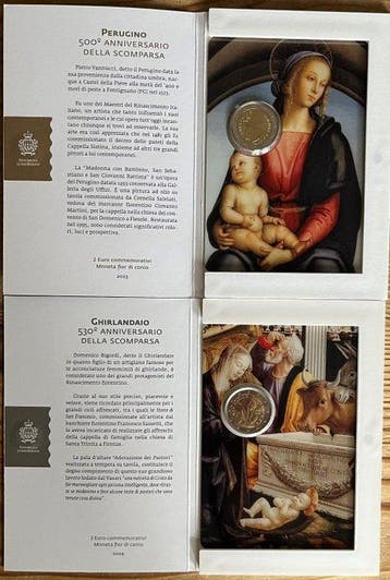 Saint-Marin. 2 Euro 2023/2024 Perugino + Ghirlandaio (2