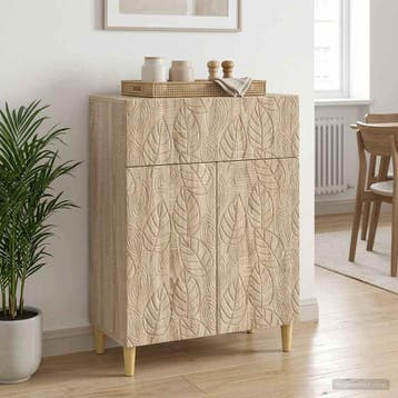 vidaXL Dressoir Sonoma Eiken 66 x 34,5 x 90 cm Bewerkt hout, Huis en Inrichting, Verzenden, Nieuw