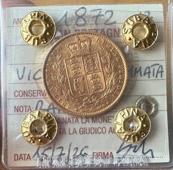 Verenigd Koninkrijk. Victoria. Sovereign 1872 Reverse die