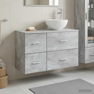 vidaXL Badkamermeubel Set 2 pcs Betongrijs Bewerkt hout, Verzenden, Nieuw