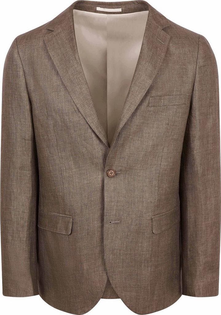 Suitable Blazer Linen Twill Bruin maat Maat 48/50 (M) Heren, Kleding | Heren, Truien en Vesten, Overige kleuren, Nieuw, Maat 48/50 (M)