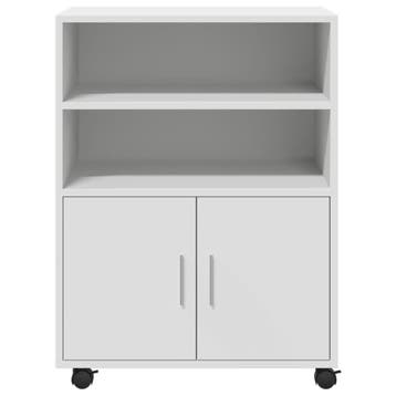 vidaXL Rolkast 60x48x81 cm bewerkt hout wit, Huis en Inrichting, Verzenden, Nieuw