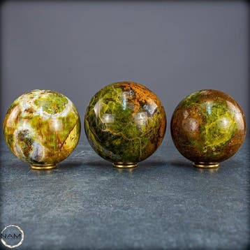 Groen Opal-Set – Drie bollen van natuursteen in tijdloze