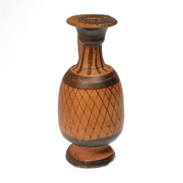Oud-Grieks Terracotta Roodfigurige netdecoratie-lekythos