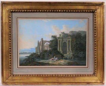 Franse school (XVIII) - Landscape of Italy with ruins