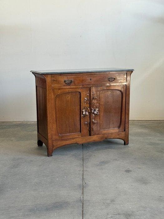 Commode - Bois, Marbre, Antiek en Kunst, Antiek | Overige Antiek