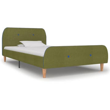 vidaXL Bedframe stof groen 90x200 cm, Verzenden, Nieuw