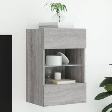 vidaXL Tv-wandmeubel met LED-verlichting 40x30x60,5 cm grijs, Verzenden