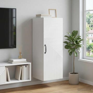 vidaXL Wandkast Wit 33 x 34,5 x 90 cm Bewerkt hout, Verzenden