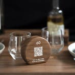 Tafelbordje Juglann Notenhout Rond met QR-code, Verzenden, Nieuw in verpakking
