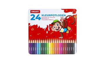 Creakit Kleurpotloden in blik 24 stuks KIDS, Hobby en Vrije tijd, Ophalen of Verzenden, Nieuw