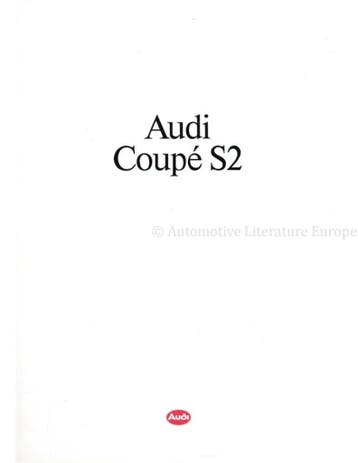 1991 AUDI COUPE S2 BROCHURE DUITS