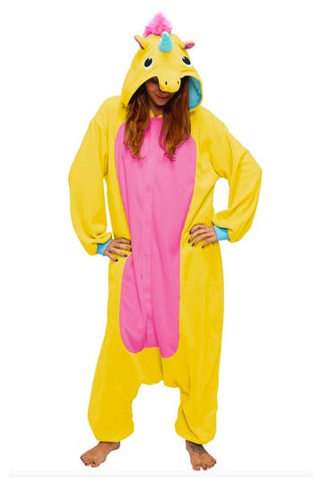 Onesie Gele Eenhoorn Pak L-XL Eenhoornpak Unicorn Kostuum Ge, Ophalen of Verzenden, Nieuw