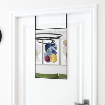 vidaXL Deurspiegel 40x60 cm glas en aluminium zwart, Huis en Inrichting, Verzenden, Nieuw