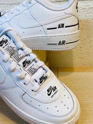 Nike - Air Force White Multi Logos P38,5 - Sneakers - Maat:, Nieuw