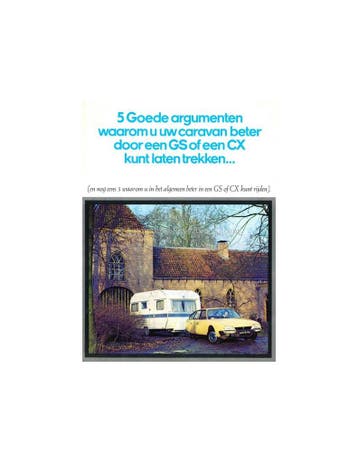 1978 CITROËN GS / CX BROCHURE NEDERLANDS
