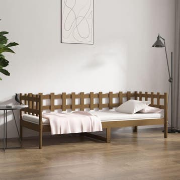 vidaXL Slaapbank 90x200 cm massief grenenhout honingbruin, Verzenden, Nieuw