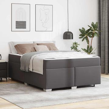 vidaXL Bedframe Grijs 140 x 200 cm PVC, Verzenden, Nieuw