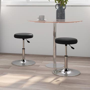 vidaXL Eetkamerstoelen 2 st kunstleer zwart, Huis en Inrichting, Stoelen, Verzenden, Nieuw