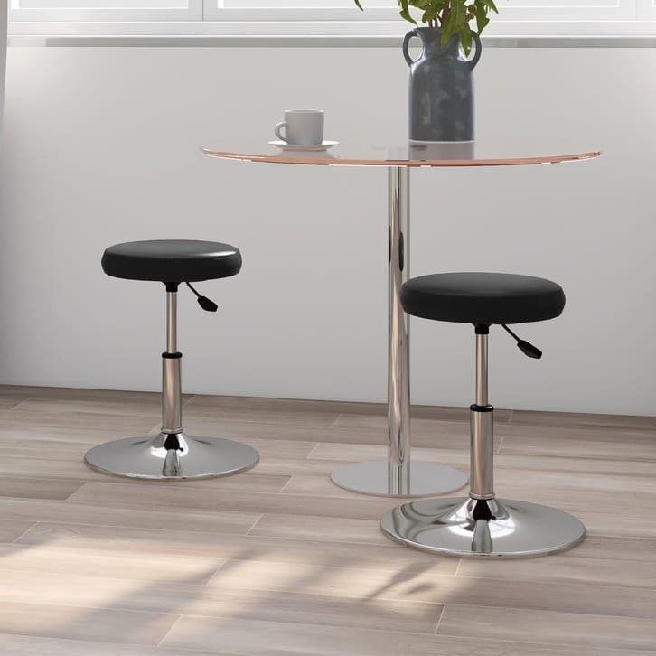 vidaXL Eetkamerstoelen 2 st kunstleer zwart, Huis en Inrichting, Stoelen, Nieuw, Verzenden