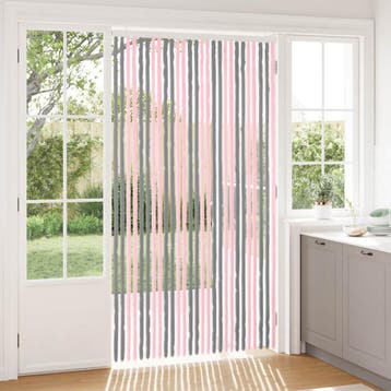 vidaXL Insecten Gordijn Chenille Zilvergrijs en Roze 118 x, Verzenden, Nieuw