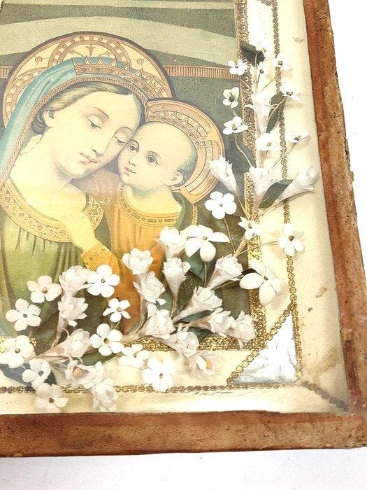 Relikwie - Reliekhouder van Onze Lieve Vrouw met Kind Jezus, Antiek en Kunst, Antiek | Boeken en Manuscripten