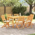 vidaXL Vouwstoel 6 pcs Wit 49 x 57,5 x 92cm Massief, Tuin en Terras, Verzenden, Nieuw