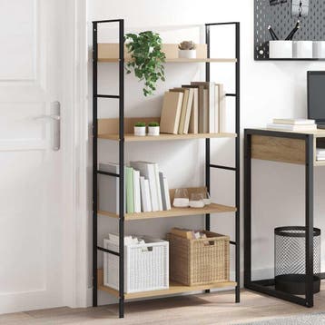 vidaXL Boekenkast 4 schappen 60x27,6x124,5 cm bewerkt hout, Verzenden