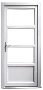 PVC Deur 3/4 glas Basic Plus b98xh204 cm wit, Ophalen of Verzenden, Buitendeur