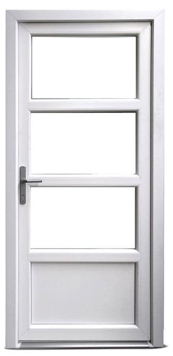 PVC Deur 3/4 glas Basic Plus b98xh204 cm wit, 80 tot 100 cm, Nieuw, Ophalen of Verzenden, Buitendeur