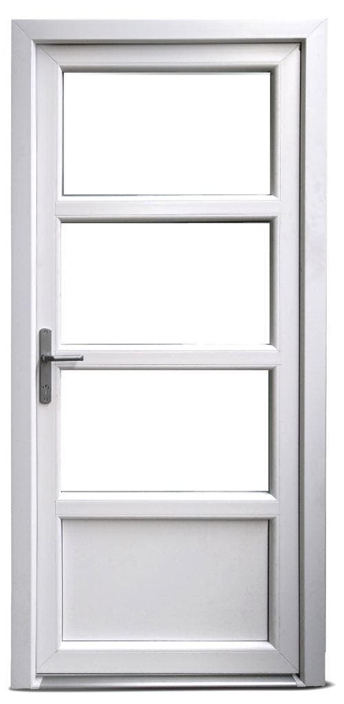 PVC Deur 3/4 glas Basic Plus b98xh204 cm wit, Bricolage & Construction, Fenêtres & Moustiquaires, Enlèvement ou Envoi