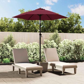 vidaXL Parasol 200x224 cm aluminium bordeauxrood, Verzenden, Nieuw