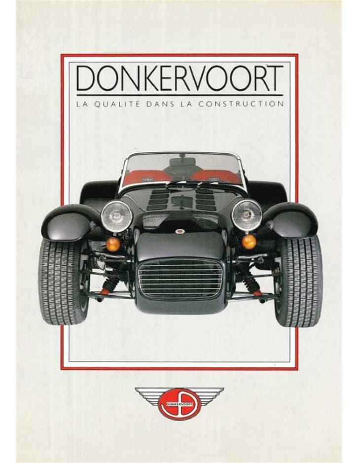 1989 DONKERVOORT S8A BROCHURE FRANS, Livres, Autos | Brochures & Magazines