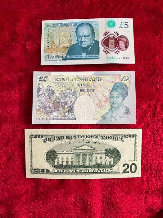 Verenigde Staten van Amerika, Groot-Brittannië. - 3, Postzegels en Munten, Bankbiljetten | Europa | Niet-Eurobiljetten