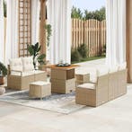 vidaXL Tuinbank Set met kussen met opslag 8 pcs Beige en, Tuin en Terras, Verzenden, Nieuw