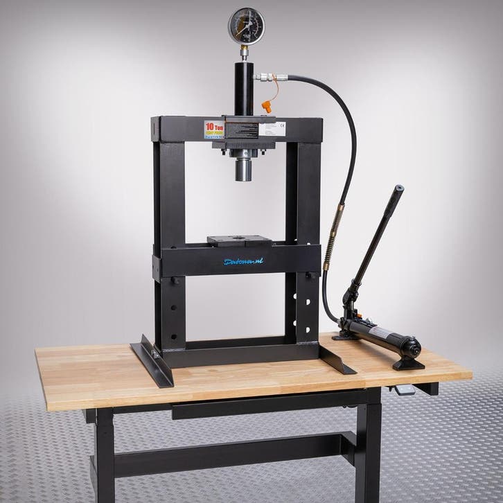 Datona Werkplaatspers 10 ton hydraulisch - Datona - Zwart, Bricolage & Construction, Outillage | Autres Machines, Enlèvement ou Envoi