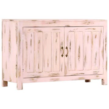 vidaXL Dressoir 110x35x70 cm massief mangohout lichtroze, Verzenden, Nieuw