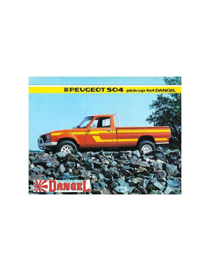 1984 PEUGEOT 504 DANGEL 4X4 PICK UP BROCHURE FRANS, Boeken, Auto's | Folders en Tijdschriften