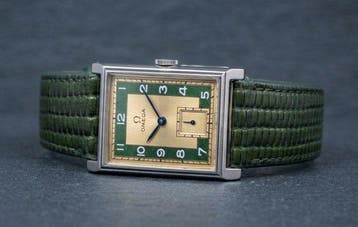 Omega - Rare 1930s Art Deco Omega Tank - Green Two-Tone, Nieuw