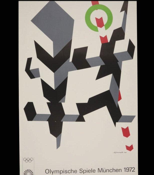 Allan DArcangelo - 1972 Summer Olympics Munich Art Poster ,, Antiquités & Art, Art | Dessins & Photographie